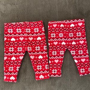 Garanimals Heart Fleece Pants. Great for Twins. Size 0-3